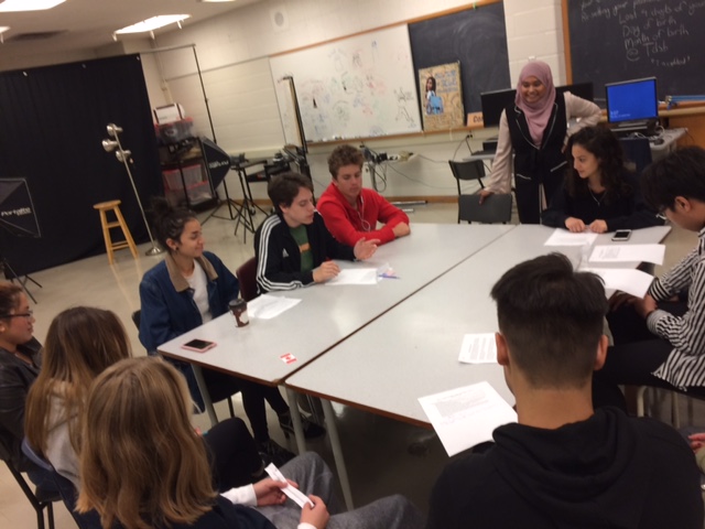 students sitting around the table