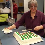 cutting the cake