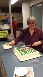 cutting the cake