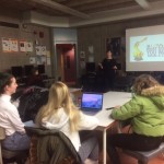 amy talking to students