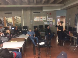 amy presenting to students