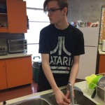 washing dishes