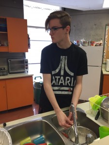 washing dishes