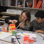 painting birdhouses