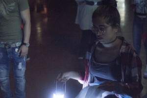 students in lantern light